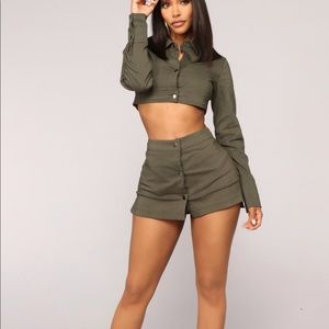 Fashion nova olive green set
